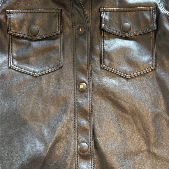 Zara Kids Faux Leather Shirt Jacket Small 6 - Picture 3 of 5